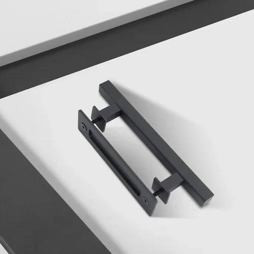 Miniatura 6 de EaseLife Paquete de 2 Manijas y Tiradores de Puerta Corrediza de Granero de 12", Herrajes Rústicos de Doble Cara, Resistentes Negro