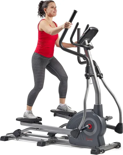 Sunny Health & Fitness Cardio Climber Stepping Máquina de ejercicio elíptica para el hogar con 8 niveles de resistencia magnética, monitor de Gris