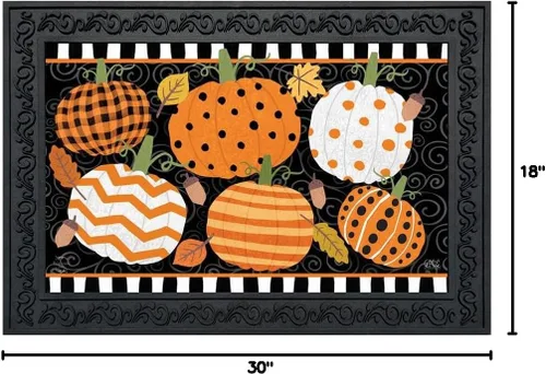 Miniatura 2 de Briarwood Lane Felpudo de calabaza de celebración de otoño Naranja