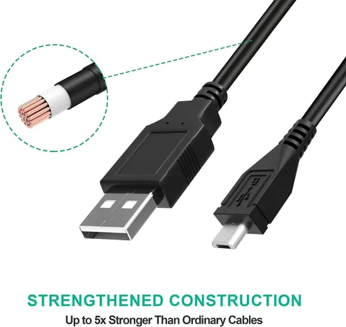 Miniatura 6 de Nuevo cable USB cargador de alimentación cable de carga compatible con Kaito KA332W emergencia solar manivela AM/FM radio meteorológica