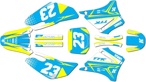 Miniatura 8 de Kit de gráficos Kalair GFX para Yamaha TTR125 (2000-2007) Serie Evader Azul Rojo 9 Mil - Adhesivos de gráficos personalizados para carreras