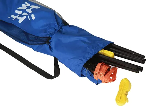 Miniatura 8 de JOOLA HIT MIT - Juego de red de bádminton portátil de altura ajustable - Red multideporte de competición para interior o exterior para jugar Azul