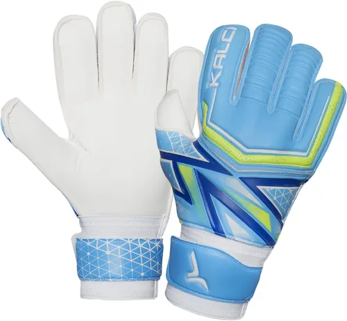 Kalci Guantes de portero de fútbol con acolchado de espuma de látex para niños/adultos, protección de dedos transpirables, guantes de portero con