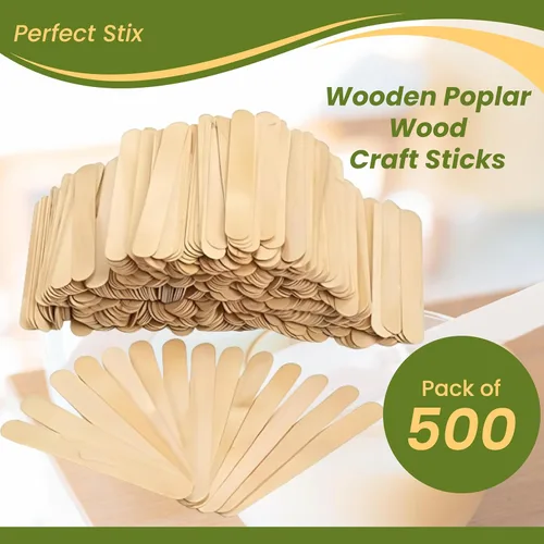 Miniatura 3 de Perfect Stix Palitos de Manualidades Jumbo, 6 x 3/4, Madera de Álamo Natural, 500 Ct. Multiusos para Artes, Paletas, Depilación con Cera