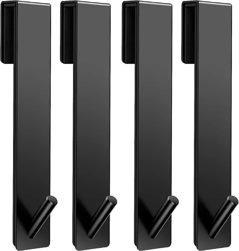 Miniatura 20 de Kontoyo Ganchos para puerta de ducha (7.5 pulgadas), ganchos extendidos sobre la puerta para puerta de ducha sin marco, bata, toalla, paquete de 2