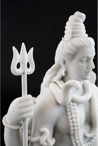 Miniatura 7 de Top Collection Estatua de Shiva en Padmasana Lotus Pose, Dios hindú de destruir el mal, la ignorancia y la escultura de la muerte, figura