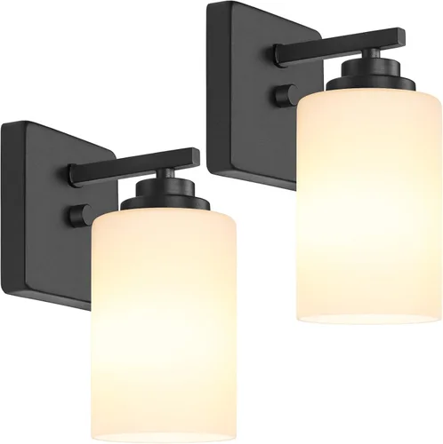 Miniatura 16 de Lámparas de baño de 3 luces, 19 pulgadas, modernas luces de tocador sobre espejo con pantallas de vidrio transparente, accesorio de luz marrón