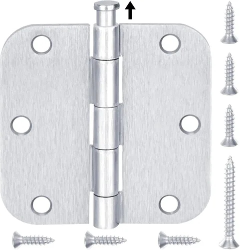Miniatura 8 de TICONN Paquete de 6 bisagras de puerta de 3.5 pulgadas con pasador extraíble, herrajes para puertas residenciales bifold de hierro de 3-1/2 x 3-1/2