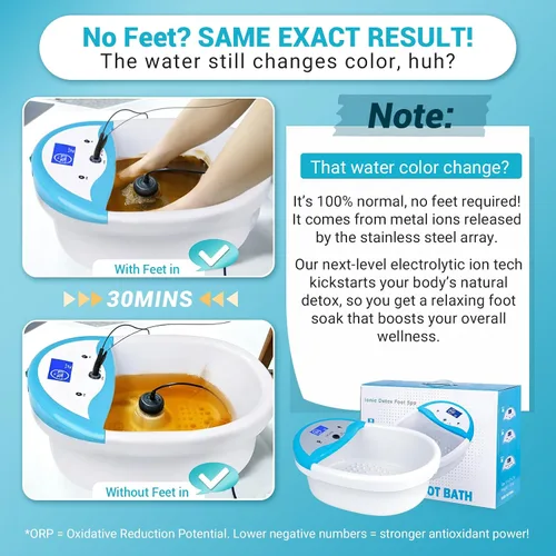 Miniatura 8 de LeCuag Máquina de desintoxicación iónica de baño de pies con pulsera y temporizador, sistema de spa iónico para pies en el hogar, 2 placas