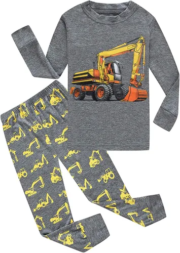 Miniatura 8 de Little Hand Pijamas para niños pequeños, Monster Truck 100% algodón, dinosaurio para niños, 2 piezas, ropa de dormir, conjuntos de ropa de dormir