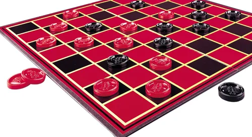 Miniatura 2 de Pressman Checkers - Juego clásico con tablero plegable y fichas entrelazadas, para 2 jugadores