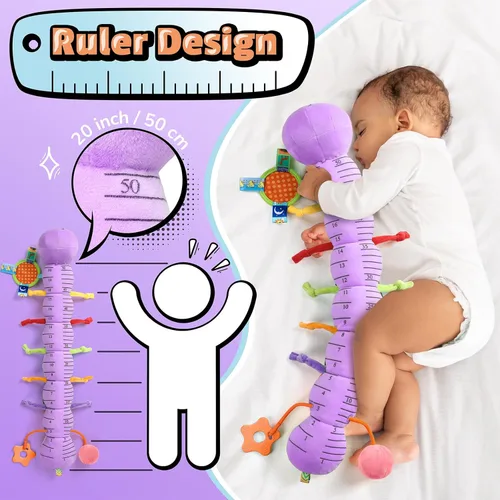 Miniatura 6 de LIGHTDESIRE Juguetes musicales para bebés, oruga, juguetes infantiles de 3, 6, 12 meses, juguete sensorial con diseño de regla, espejo, cuerda