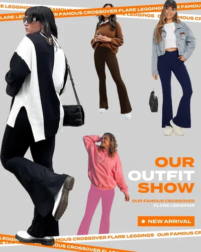 Miniatura 60 de TNNZEET Leggings acampanados negros para mujer, pantalones de yoga cruzados con bolsillos, corte de bota, leggings acampanados