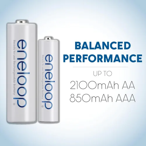 Miniatura 3 de Baterías recargables precargadas AA Panasonic Eneloop, 2100 Ni-MH AAA Paquete de 4 Blanco