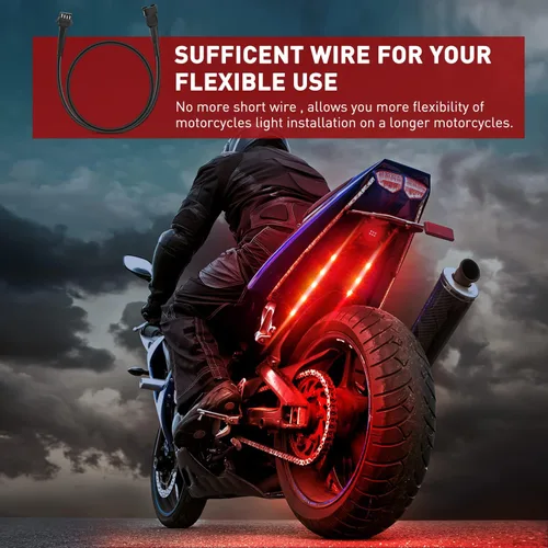 Miniatura 9 de Nilight - Cable de extensión para motocicleta, 4 tiras de luces led de 2 pies, 3 divisores en Y de 2 vías, extensión de 4 clavijas para tiras