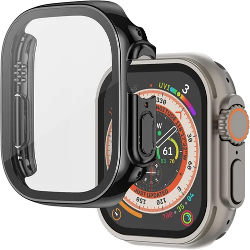Miniatura 26 de Funda compatible con Apple Watch de 1 37⁄64 pulgadas (40 mm), serie 6/5/4/SE, con protector de pantalla de vidrio templado integrado, carcasa Negro