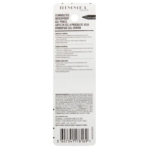 Miniatura 7 de Rimmel London Scandaleyes Delineador de Ojos en Lápiz de Gel Impermeable, de Larga Duración, Ultra Suave, a Prueba de Manchas, 001, Negro, 0.04 oz