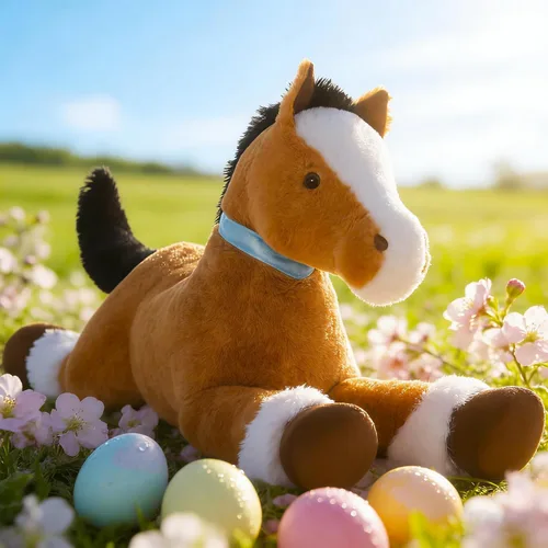 Miniatura 2 de MaoGoLan Peluche de caballo grande para niño, juguete de peluche de caballo grande para niña, poni montable de peluche para niños, almohada de felpa