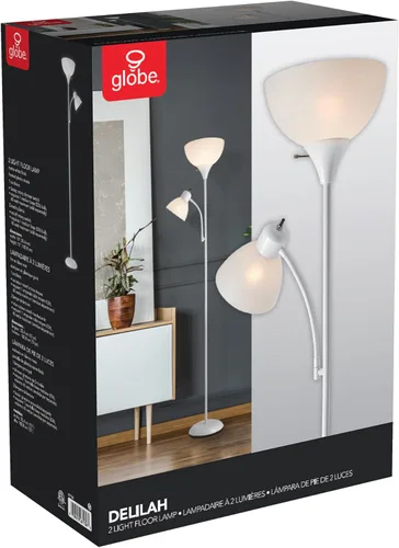 Miniatura 8 de Globe Electric 67136 Delilah - Lámpara de pie, color blanco, 72.88 pulgadas.