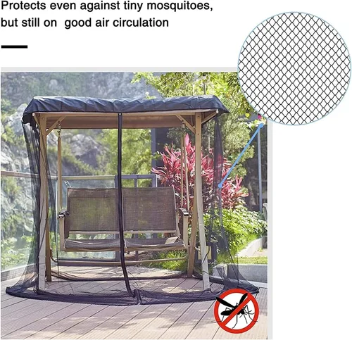 Miniatura 5 de Mosquitera para silla de columpio al aire libre, banco mecedora de jardín, cubierta de protección contra insectos, pantalla de malla con apertura