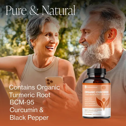 Miniatura 3 de Curcumina de cúrcuma orgánica con pimienta negra y BCM-95 - para el apoyo inflamatorio, salud cerebral e inmune - 60 cápsulas veganas de cúrcuma