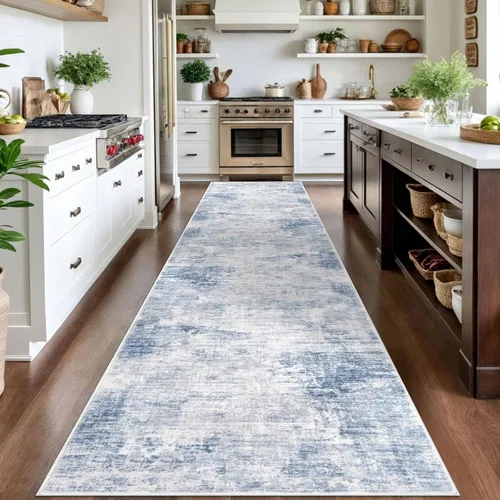 Miniatura 504 de IOHOUZE Alfombra abstracta lavable de 3 x 12 pies para pasillos, antideslizante para cocina, camino de entrada de lana sintética para interiores