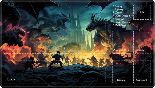 Miniatura 145 de Alfombra de juego con zonas para juego de cartas MTG, alfombras de juego de mesa, alfombras de juego de mesa de Magic, 61x35.5 cm, alfombra de juego
