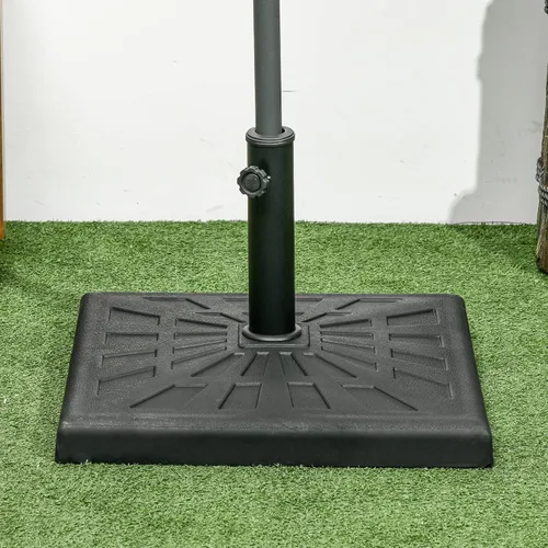 Miniatura 6 de Outsunny Base de resina para sombrilla de patio de 42 libras, soporte cuadrado de 20 pulgadas para postes de sombrilla de 1.26 pulgadas, 1.5
