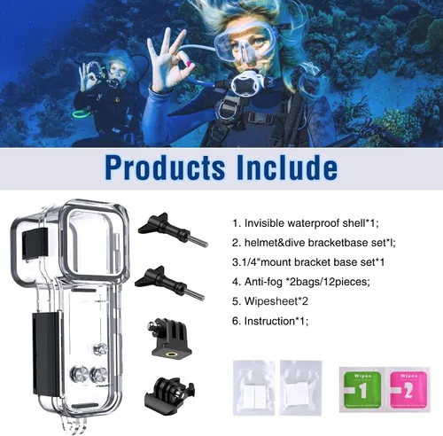 Miniatura 7 de Carcasa impermeable para DJI Osmo Pocket 3, pantalla táctil subacuática buceo carcasa protectora impermeable hasta 164.0 ft/164/ft con soporte