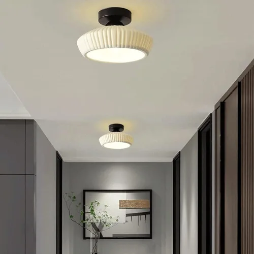 Miniatura 2 de Lámpara de techo retro de estilo rústico con pantalla de cerámica, iluminación moderna cerca del techo para dormitorio, cocina, porche, pasillo
