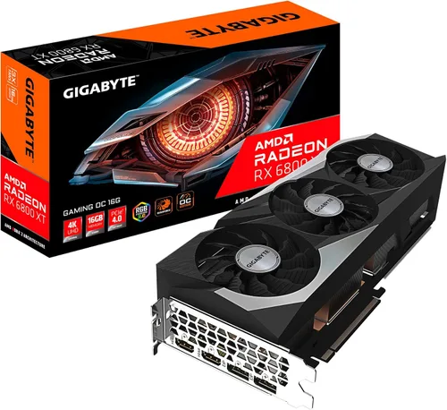 GIGABYTE Tarjeta gráfica AMD Radeon RX 6800 XT Gaming OC 16G, 16 GB de memoria GDDR6, alimentada por AMD RDNA 2, HDMI 2.1, sistema de refrigeración