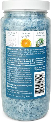 Miniatura 2 de Village Naturals Therapy Tension Concentrated Mineral Bath Soak, aroma cítrico de cedro, 20 onzas, paquete de 3