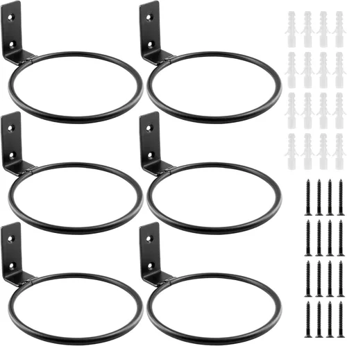 Miniatura 11 de Jiozermi Paquete de 2 anillos para macetas de 4 pulgadas, soporte de maceta montado en la pared, uso en interiores, negro mate, capacidad de 40