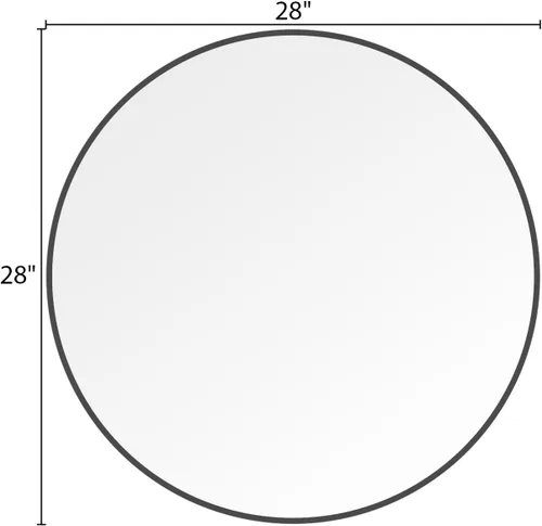 Miniatura 6 de WallBeyond Espejo de pared redondo de 28 pulgadas, espejo circular grande negro para baño con marco de metal, espejo negro redondo para decoración