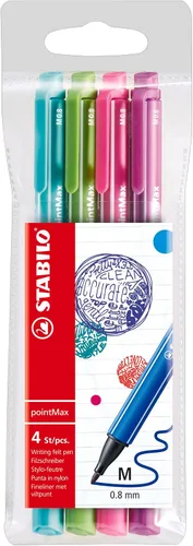 Miniatura 17 de STABILO Fineliner pointMax - Paquete de 8 - Colores surtidos Colores Variados