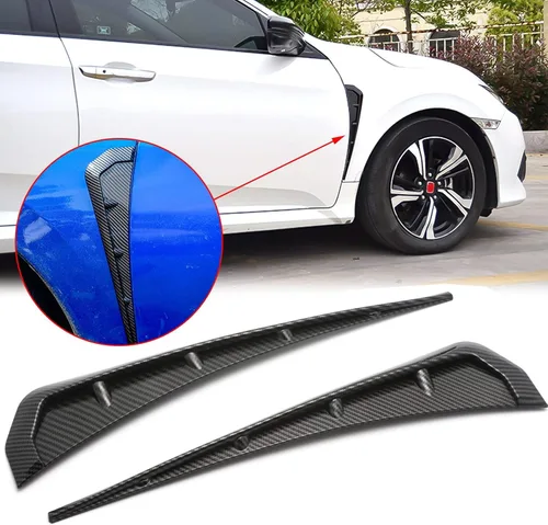 x xotic tech Cubierta de ventilación lateral estilo Type-R, textura de fibra de carbono, compatible con Honda Civic 10ª generación 2016-2021