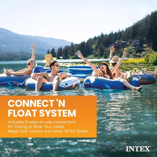 Miniatura 6 de Intex 58854EP River Run Connect Salón flotante inflable: respaldo cómodo - Portavasos incorporado - Asas duraderas - Conectores fáciles de usar