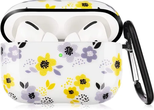 Miniatura 22 de Funda para Airpods Pro - YOMPLOW Funda protectora rígida de piel portátil y a prueba de golpes para mujeres y niñas con llavero para Apple Airpods