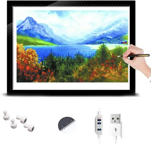 Caja de luz LED para tablero de copia de rastreo, caja de luz LED portátil ultrafina, cable de alimentación USB, brillo regulable, caja de luz LED
