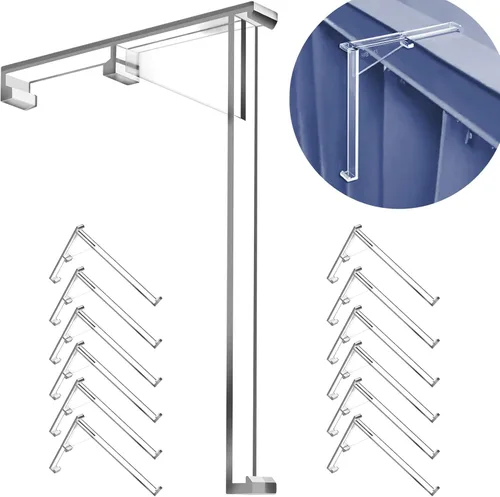 Miniatura 8 de Clip de cenefa ciega vertical de 3.5 pulgadas, clip de cenefa de plástico transparente, soporte de instalación oculto para persianas verticales