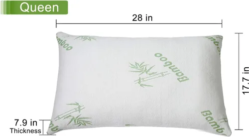 Miniatura 3 de iMounTEK Almohada de espuma viscoelástica transpirable de rayón de bambú con funda de almohada lavable, almohadas de primera calidad para dormir
