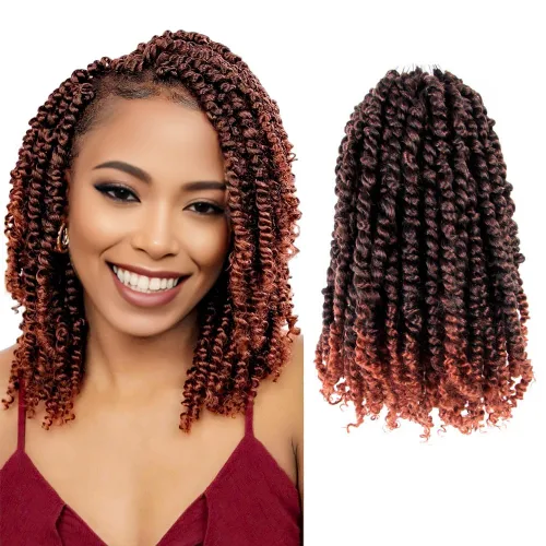 Miniatura 41 de Pelo Passion Twist de 8 pulgadas, trenzas de ganchillo pretrenzadas, paquetes de 8 paquetes (1B/negro natural)