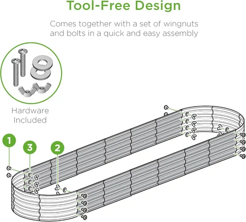 Miniatura 4 de Best Choice Products Cama de jardín elevada de metal para exteriores de 8 x 2 x 1 pies, maceta ovalada de raíces profundas para verduras, flores