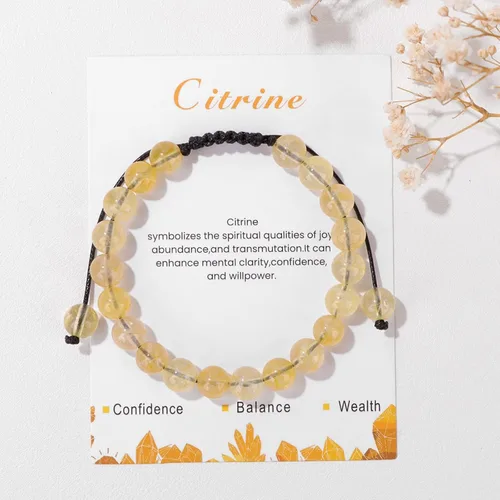 Miniatura 11 de Pulsera de cristal curativo para mujer de 0.315 in, pulsera de cuentas de cristal natural ajustable hecha a mano, joyería curativa, regalo