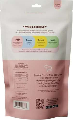 Miniatura 4 de Pupford Golosinas de entrenamiento liofilizadas para perros y cachorros, más de 1800 bocados de ingredientes limitados