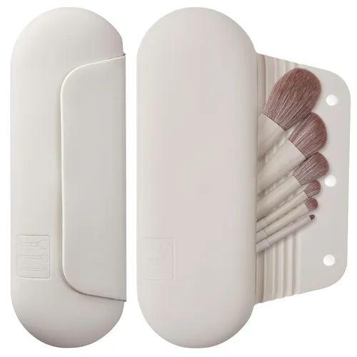 Miniatura 8 de AGIKET Soporte de silicona para brochas de maquillaje, bolsa de cosméticos de viaje: soporte suave y portátil para brochas cosméticas faciales