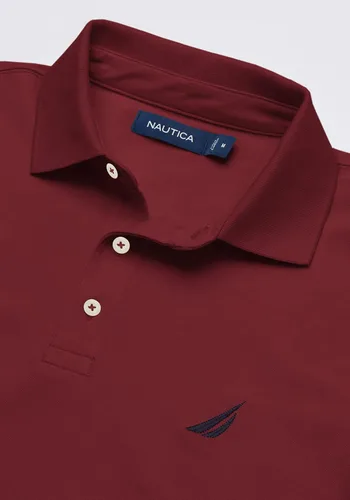 Miniatura 3 de Nautica Polo de piqué de algodón elástico sólido de manga corta para hombre
