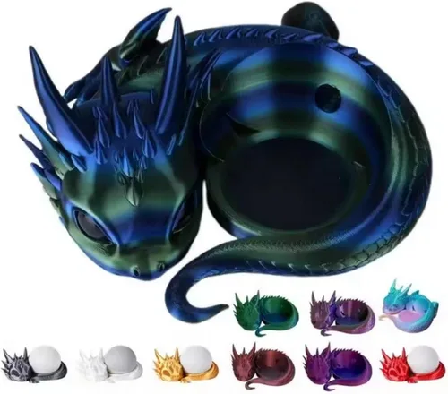 Miniatura 2 de Dragon - Soporte de altavoz para Echo Dot 4ª/5ª generación, soporte de escritorio impreso en 3D, negro (oro negro)