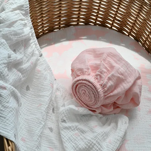 Miniatura 3 de Gllquen Baby Paquete de 3 sábanas de muselina para moisés, transpirable, elástica, acogedora, de algodón, para bebé, niño y niña, apta para sábanas