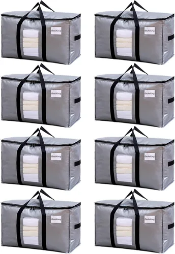 Miniatura 29 de TAILI - Bolsas de mudanza extra grandes, paquete de 10 bolsas negras resistentes para almacenamiento con ventana visible, asas envolventes